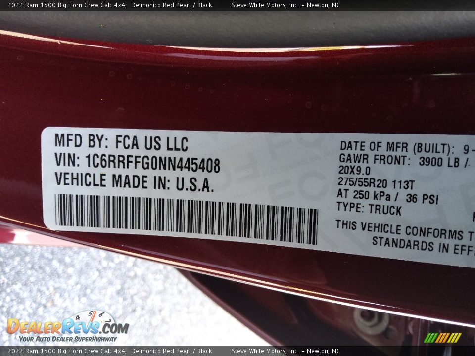 2022 Ram 1500 Big Horn Crew Cab 4x4 Delmonico Red Pearl / Black Photo #31
