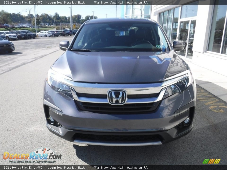 2021 Honda Pilot EX-L AWD Modern Steel Metallic / Black Photo #5
