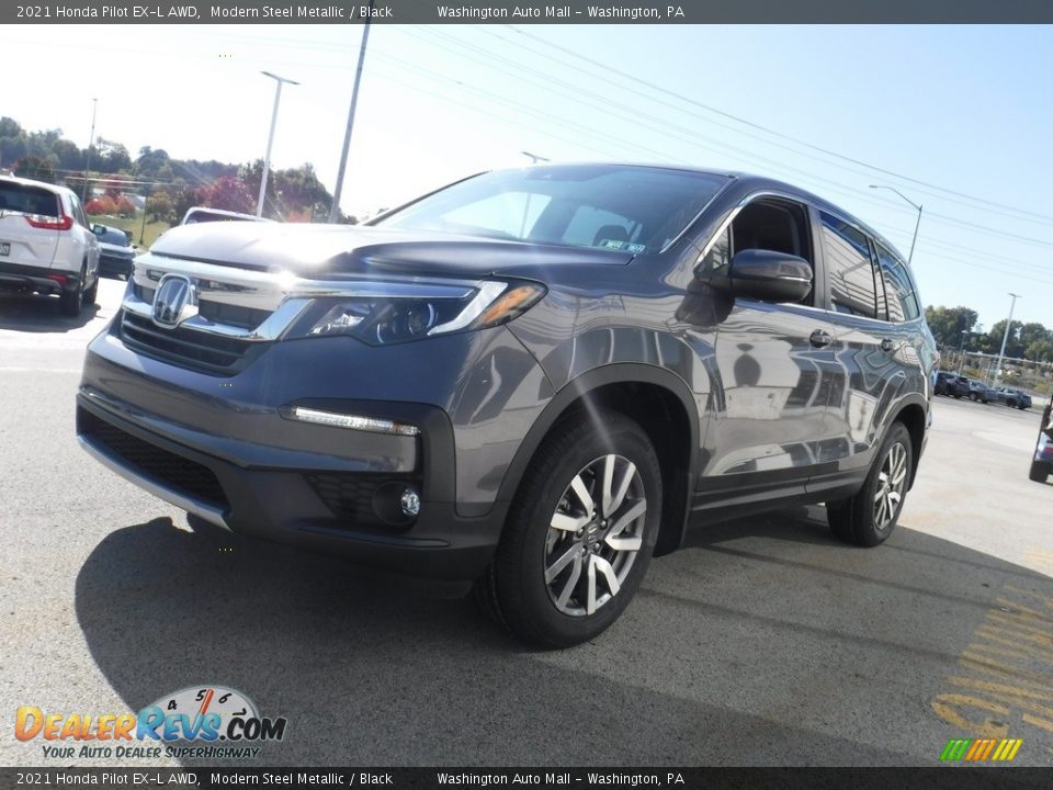 2021 Honda Pilot EX-L AWD Modern Steel Metallic / Black Photo #6