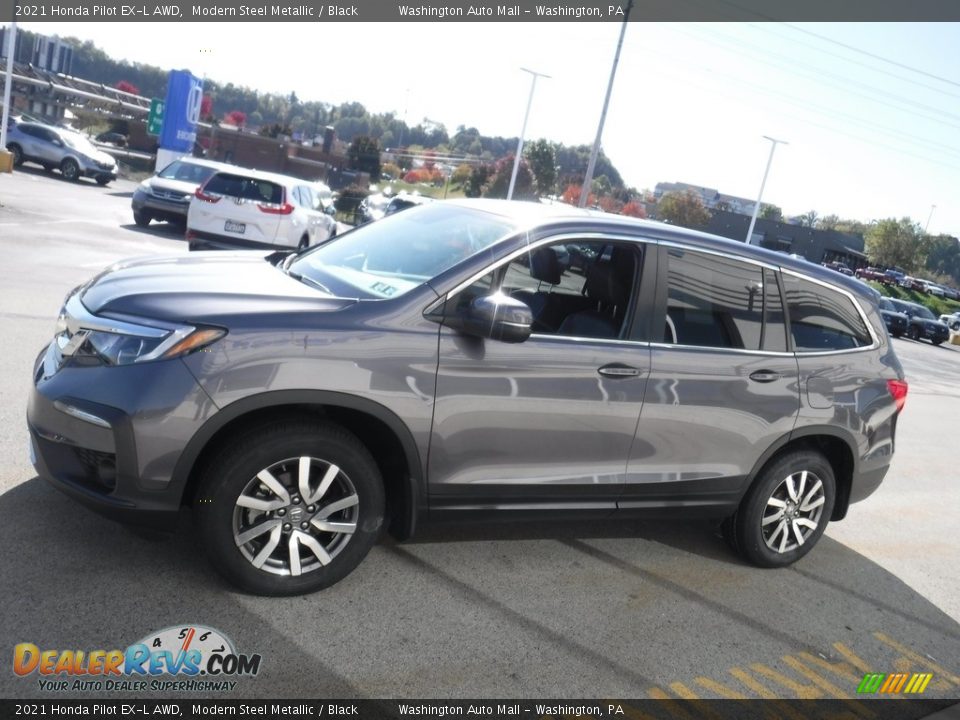 2021 Honda Pilot EX-L AWD Modern Steel Metallic / Black Photo #7