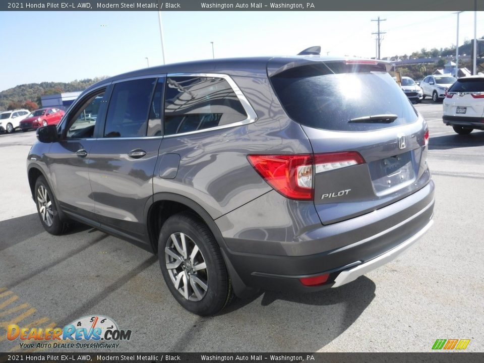 2021 Honda Pilot EX-L AWD Modern Steel Metallic / Black Photo #8