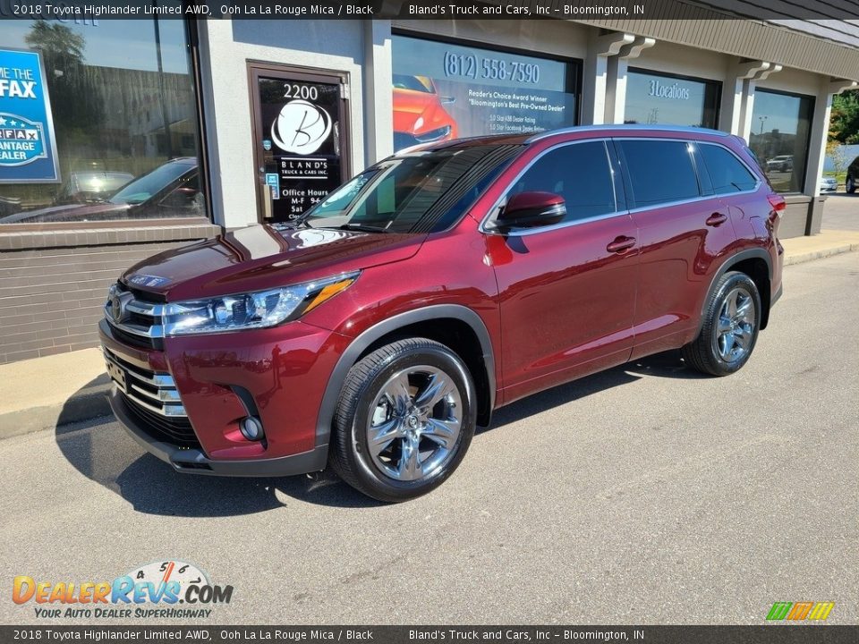 2018 Toyota Highlander Limited AWD Ooh La La Rouge Mica / Black Photo #2