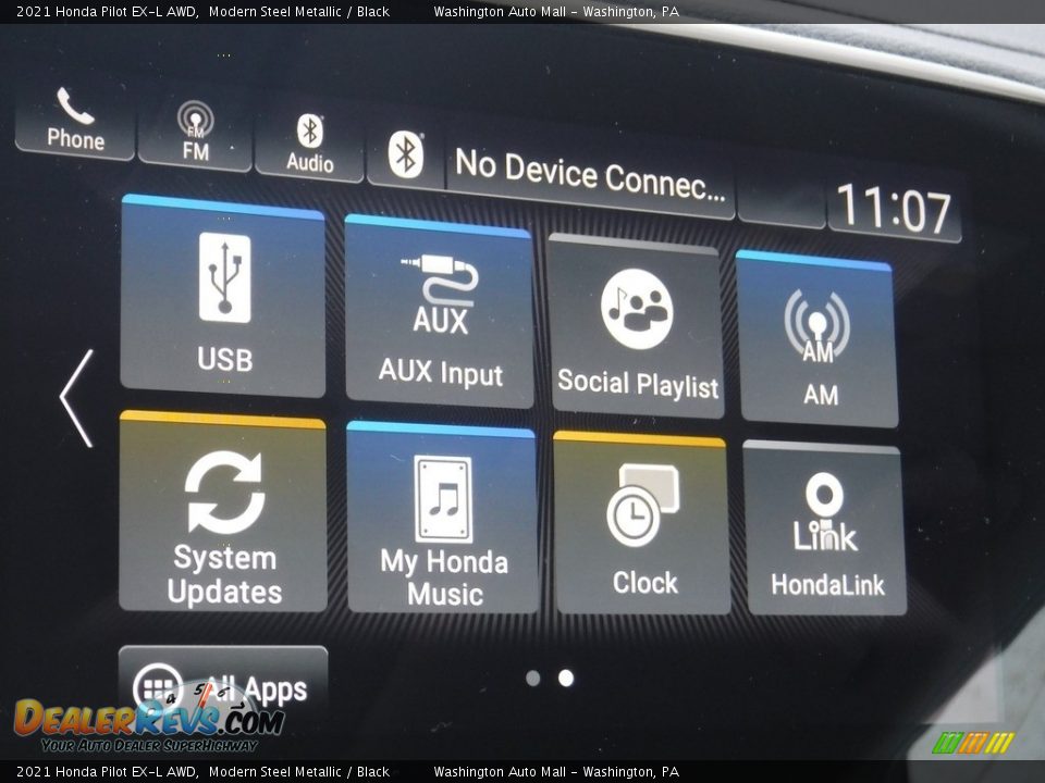 2021 Honda Pilot EX-L AWD Modern Steel Metallic / Black Photo #21