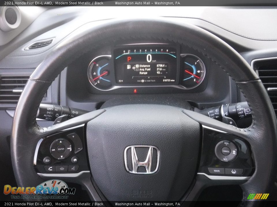 2021 Honda Pilot EX-L AWD Modern Steel Metallic / Black Photo #27
