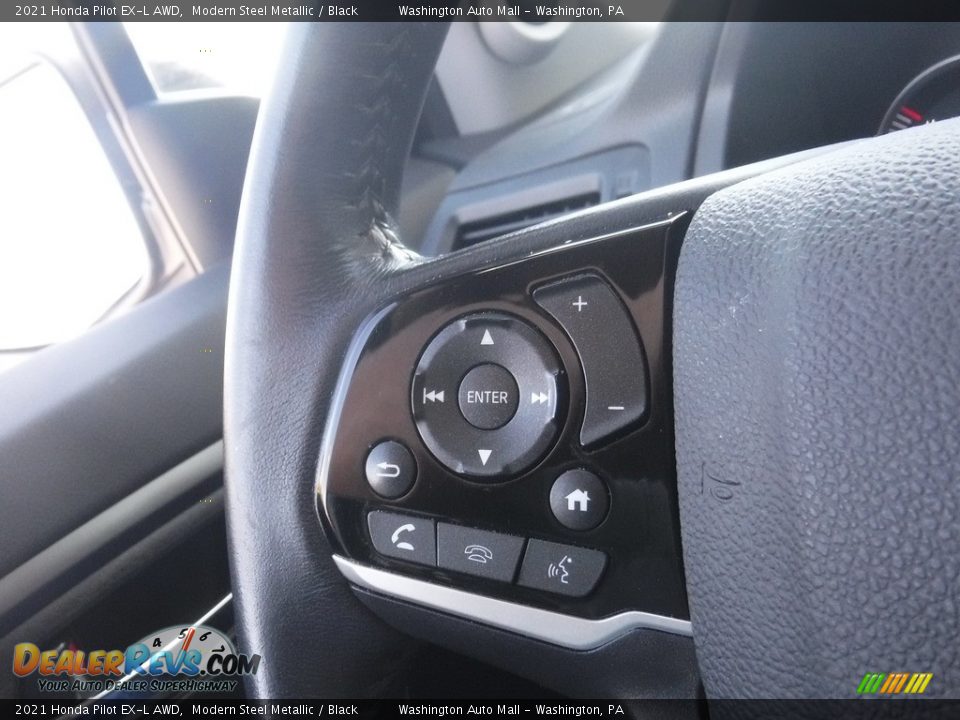 2021 Honda Pilot EX-L AWD Modern Steel Metallic / Black Photo #28