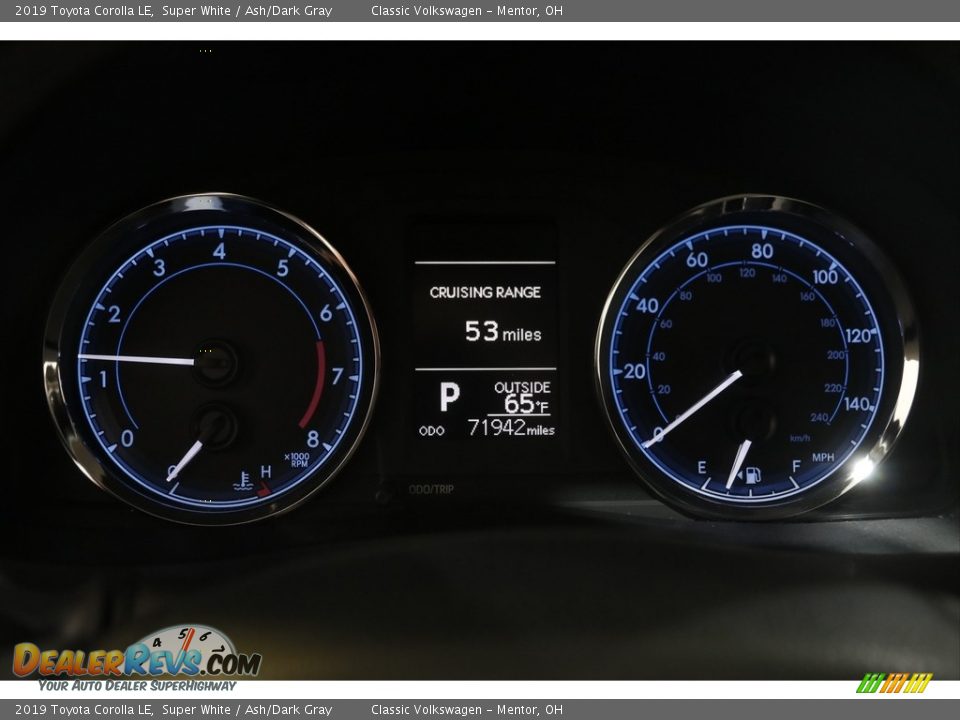 2019 Toyota Corolla LE Super White / Ash/Dark Gray Photo #8
