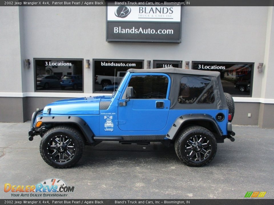 2002 Jeep Wrangler X 4x4 Patriot Blue Pearl / Agate Black Photo #1