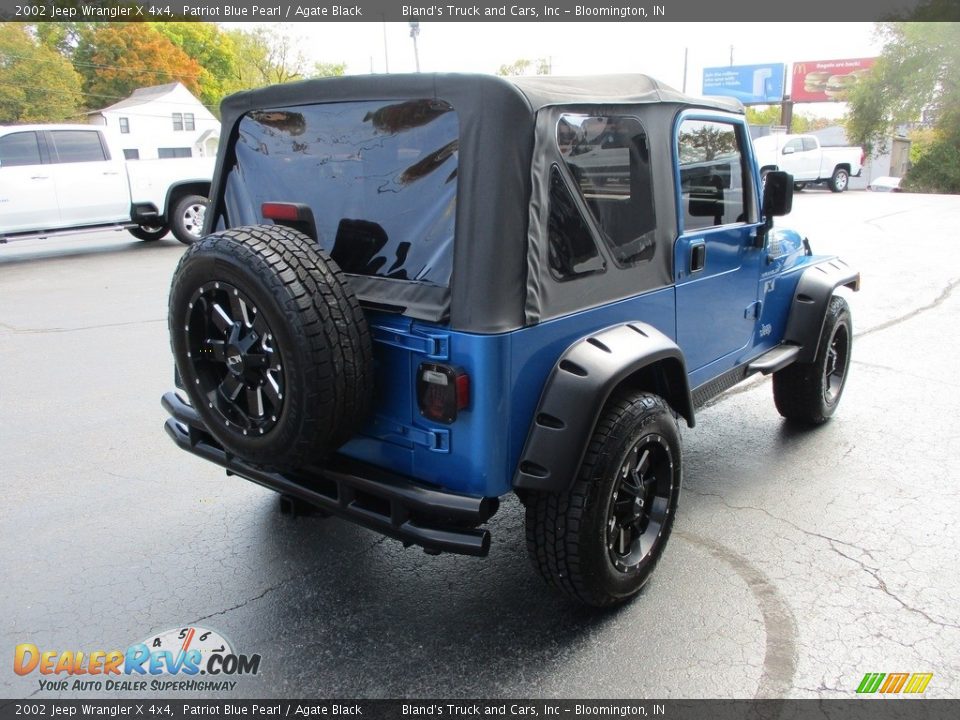 2002 Jeep Wrangler X 4x4 Patriot Blue Pearl / Agate Black Photo #4