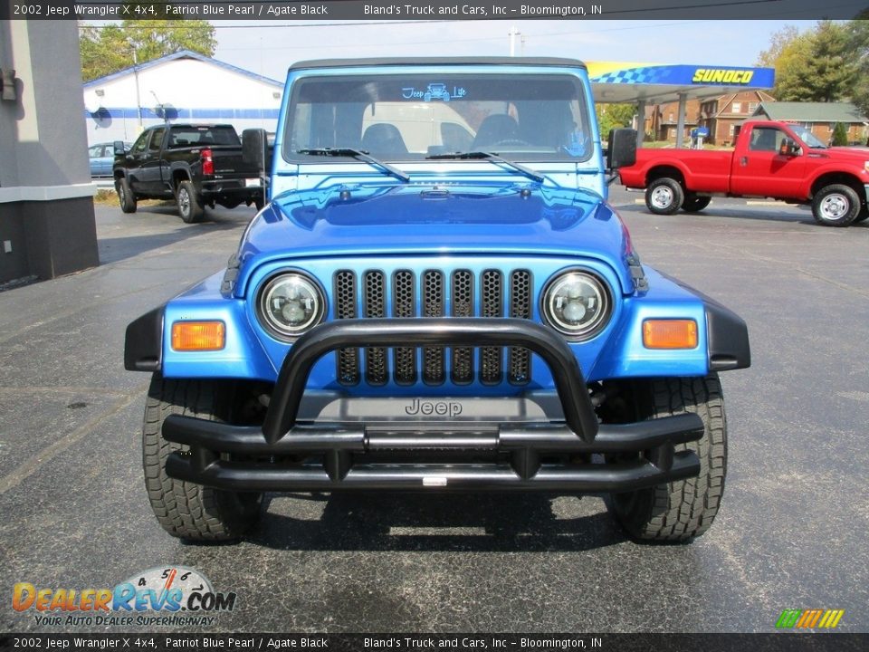 2002 Jeep Wrangler X 4x4 Patriot Blue Pearl / Agate Black Photo #16