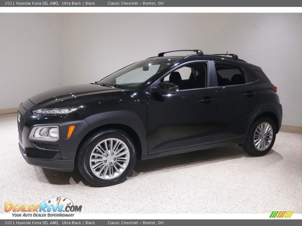 2021 Hyundai Kona SEL AWD Ultra Black / Black Photo #3