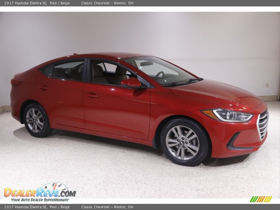 2017 Hyundai Elantra SE Red / Beige Photo #1