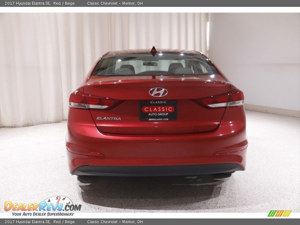 2017 Hyundai Elantra SE Red / Beige Photo #17