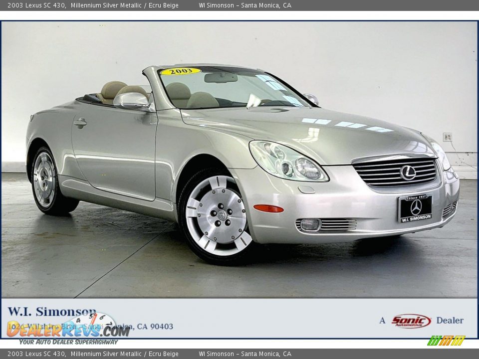 2003 Lexus SC 430 Millennium Silver Metallic / Ecru Beige Photo #1