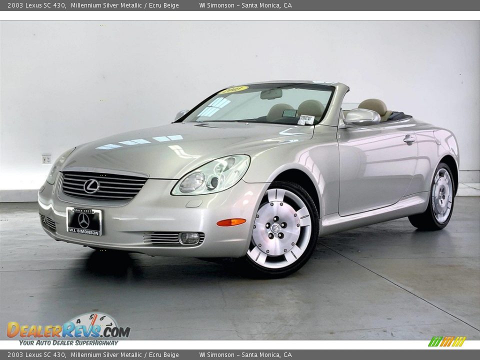 2003 Lexus SC 430 Millennium Silver Metallic / Ecru Beige Photo #12