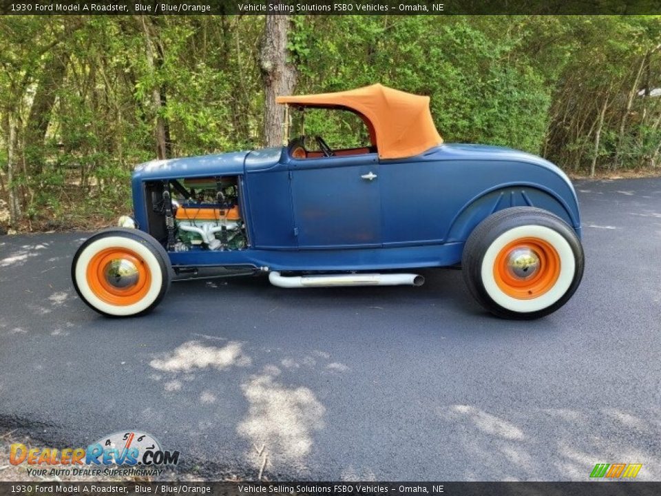 1930 Ford Model A Roadster Blue / Blue/Orange Photo #1
