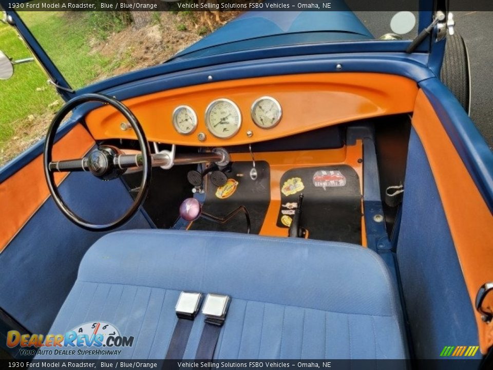 1930 Ford Model A Roadster Blue / Blue/Orange Photo #3