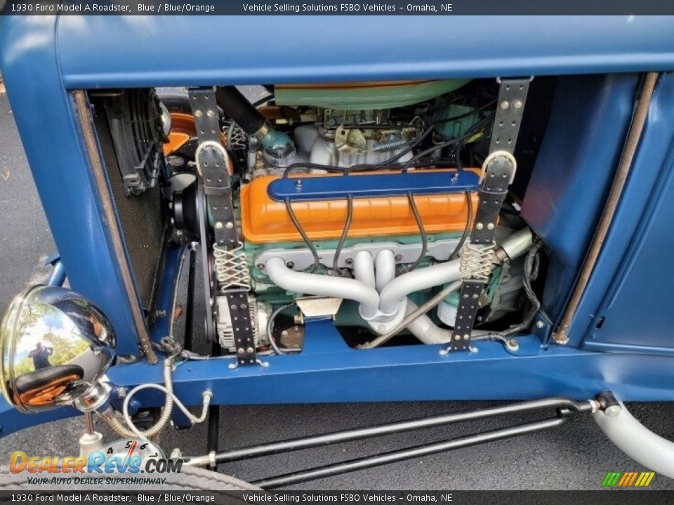 1930 Ford Model A Roadster Blue / Blue/Orange Photo #4