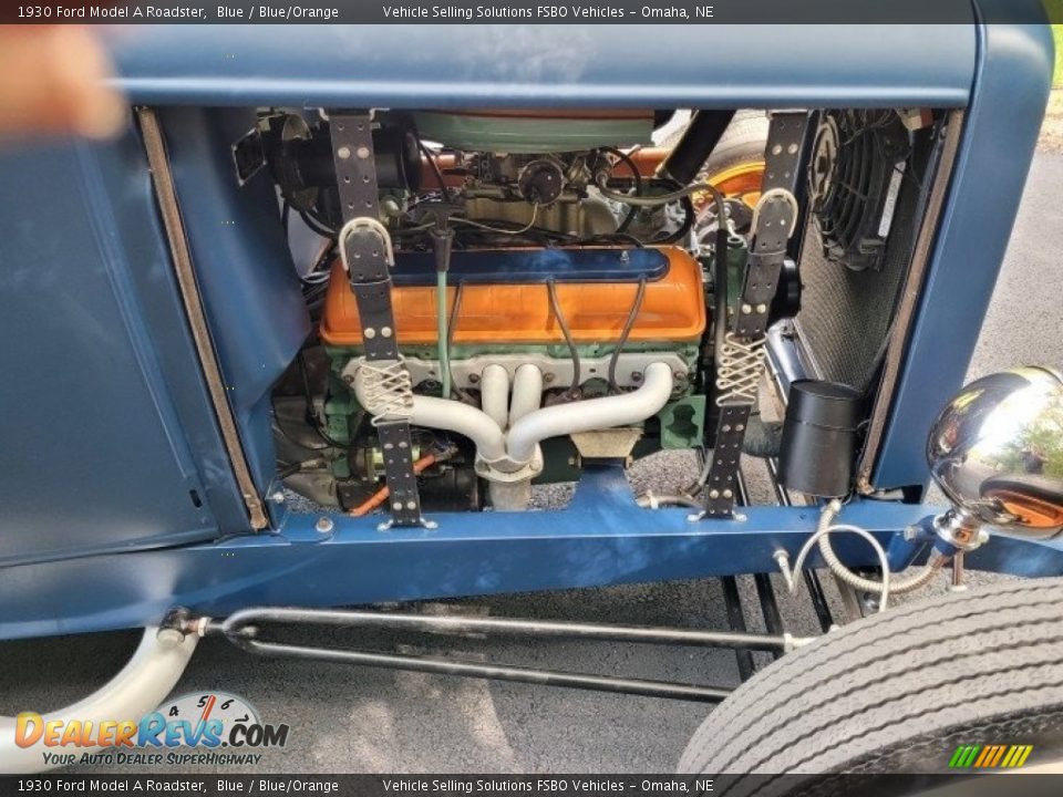 1930 Ford Model A Roadster Blue / Blue/Orange Photo #5