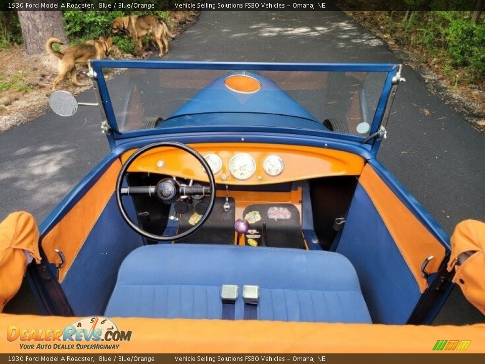 1930 Ford Model A Roadster Blue / Blue/Orange Photo #7
