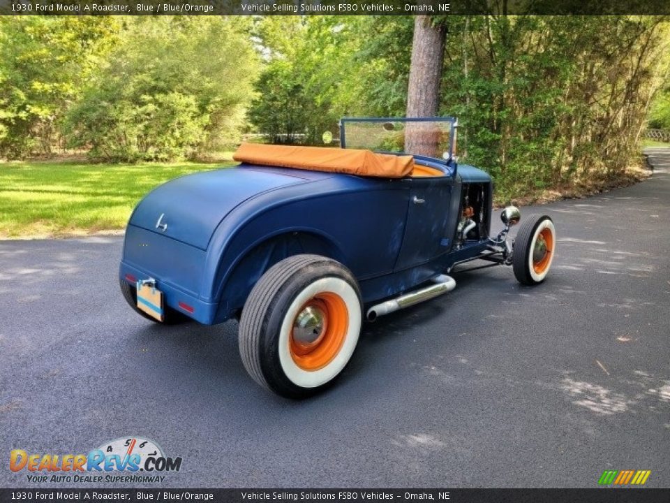 1930 Ford Model A Roadster Blue / Blue/Orange Photo #8