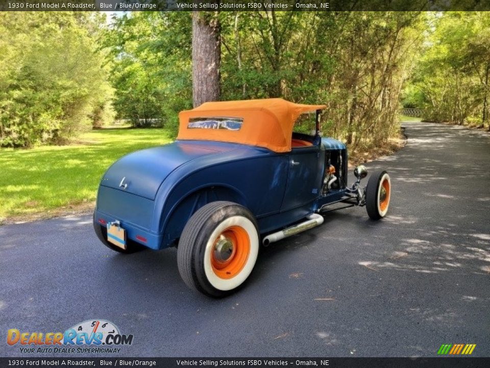 1930 Ford Model A Roadster Blue / Blue/Orange Photo #9