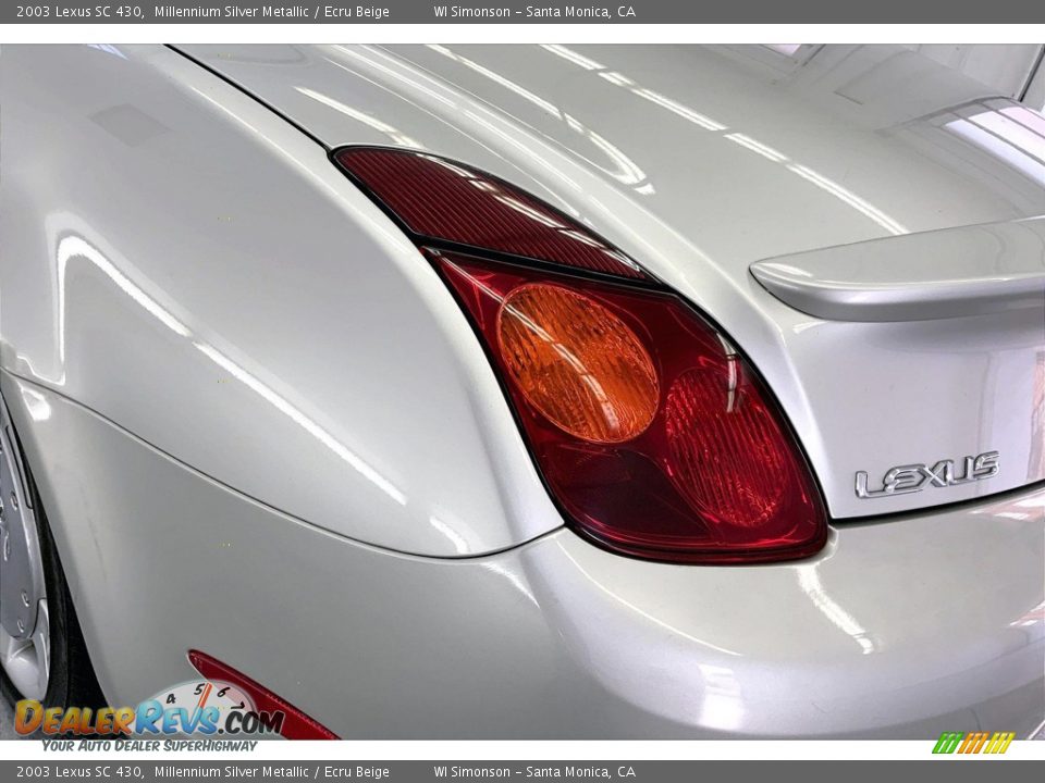 2003 Lexus SC 430 Millennium Silver Metallic / Ecru Beige Photo #29