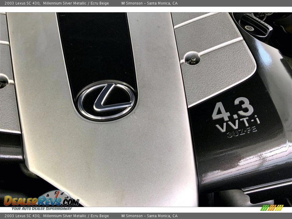 2003 Lexus SC 430 Millennium Silver Metallic / Ecru Beige Photo #32