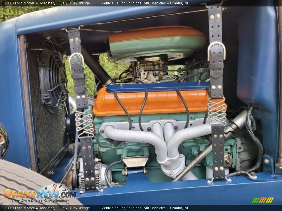 1930 Ford Model A Roadster Blue / Blue/Orange Photo #14