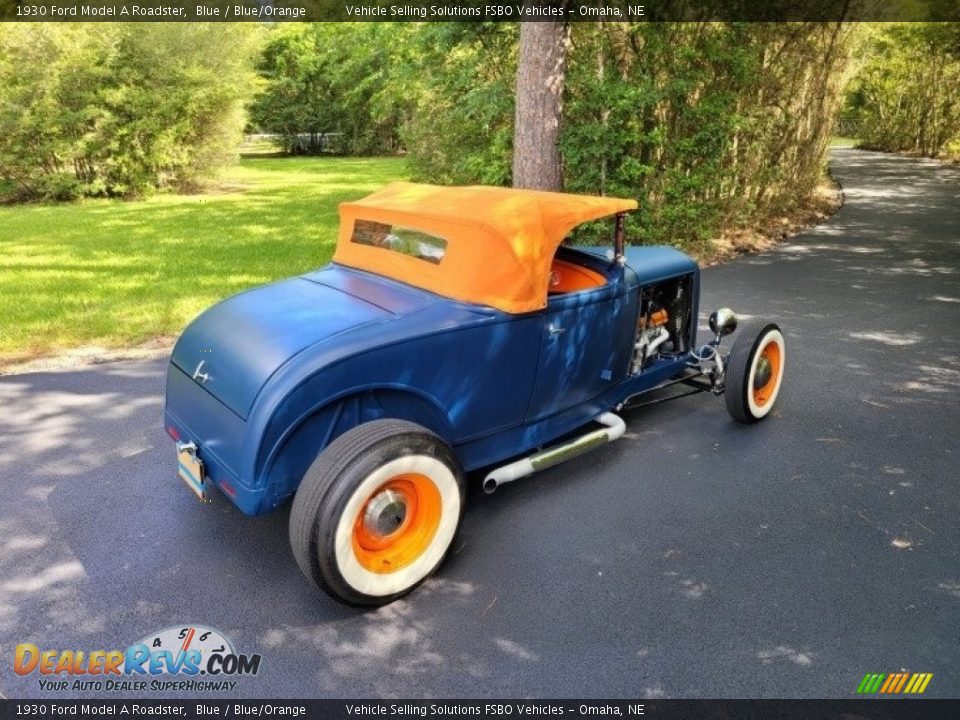 1930 Ford Model A Roadster Blue / Blue/Orange Photo #19