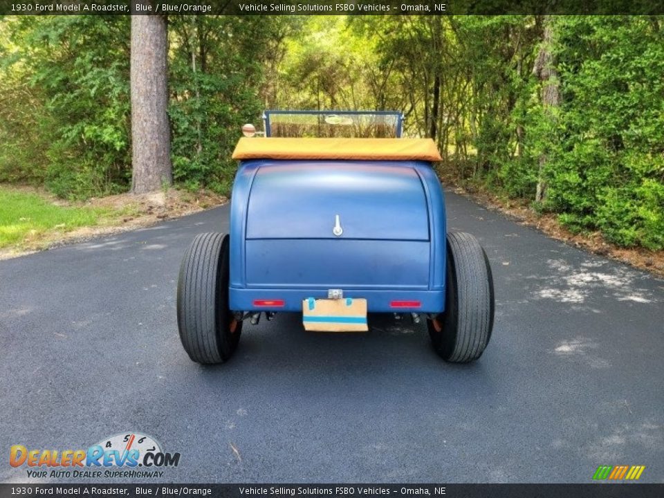 1930 Ford Model A Roadster Blue / Blue/Orange Photo #22