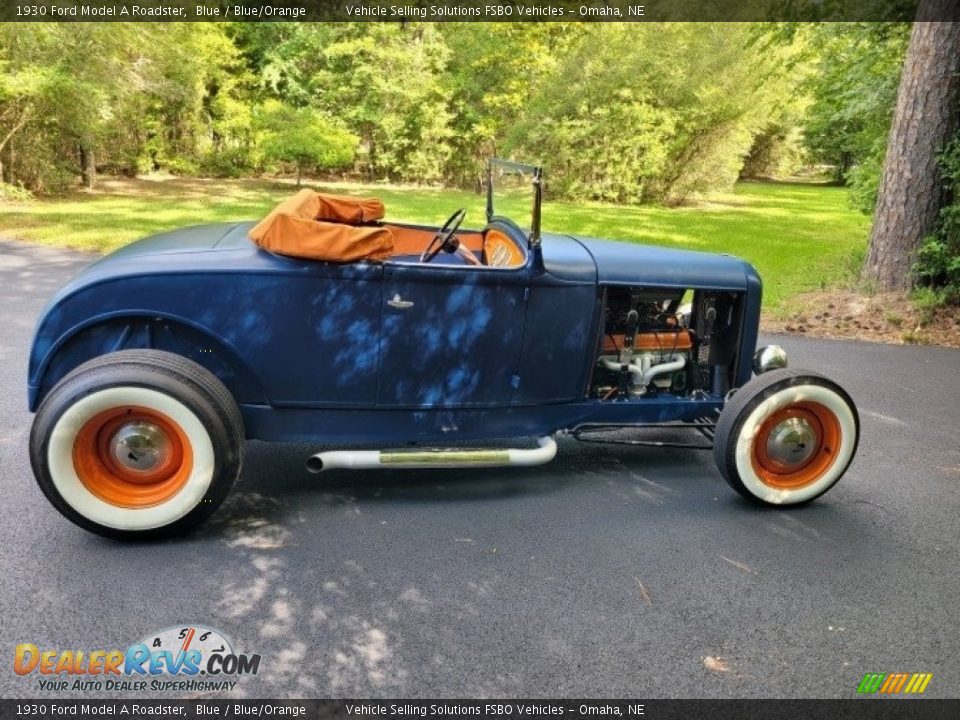 1930 Ford Model A Roadster Blue / Blue/Orange Photo #23