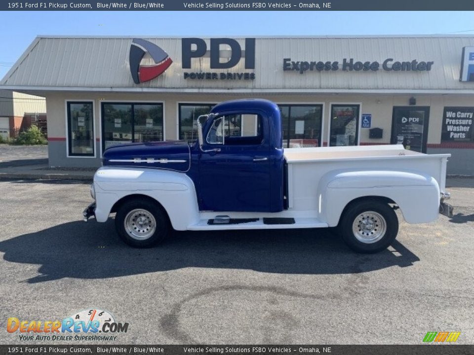1951 Ford F1 Pickup Custom Blue/White / Blue/White Photo #14