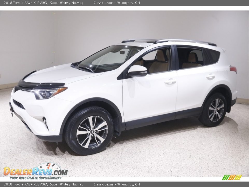 2018 Toyota RAV4 XLE AWD Super White / Nutmeg Photo #3