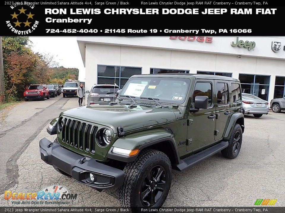 2023 Jeep Wrangler Unlimited Sahara Altitude 4x4 Sarge Green / Black Photo #1