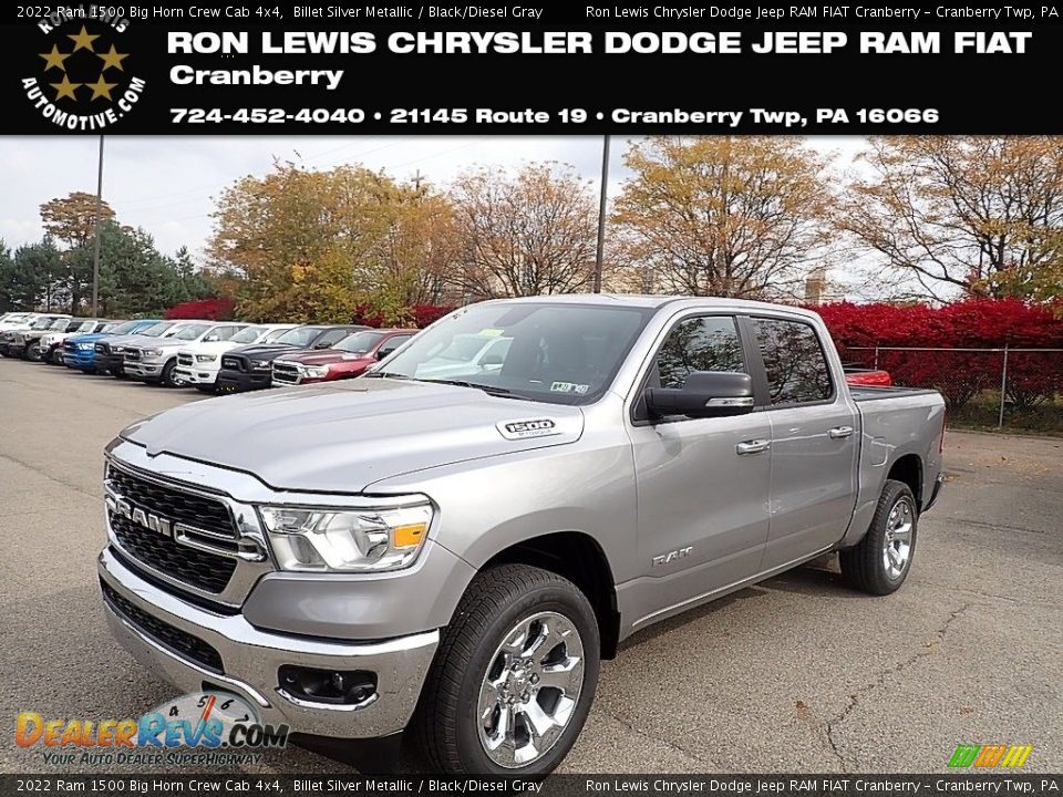 2022 Ram 1500 Big Horn Crew Cab 4x4 Billet Silver Metallic / Black/Diesel Gray Photo #1