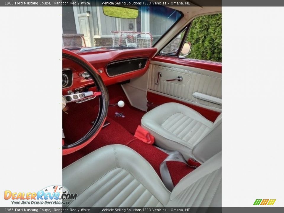 1965 Ford Mustang Coupe Rangoon Red / White Photo #3