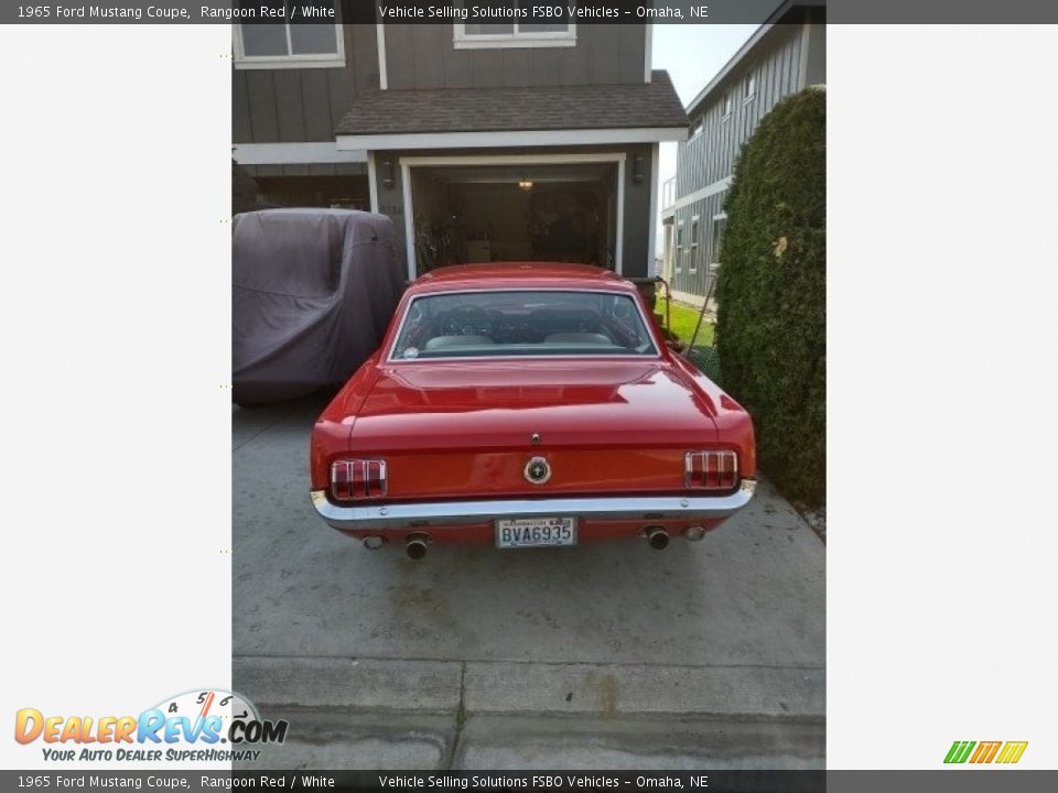 1965 Ford Mustang Coupe Rangoon Red / White Photo #6