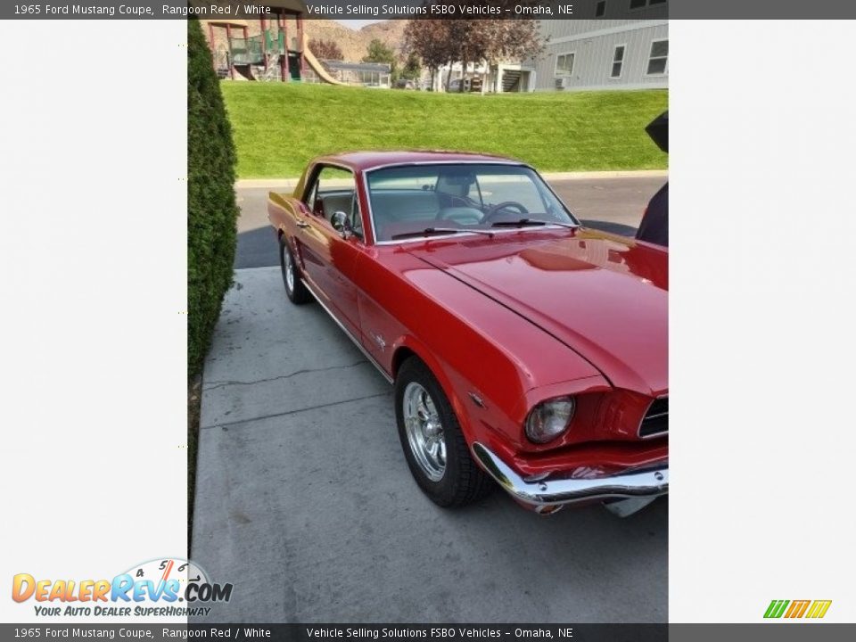1965 Ford Mustang Coupe Rangoon Red / White Photo #7