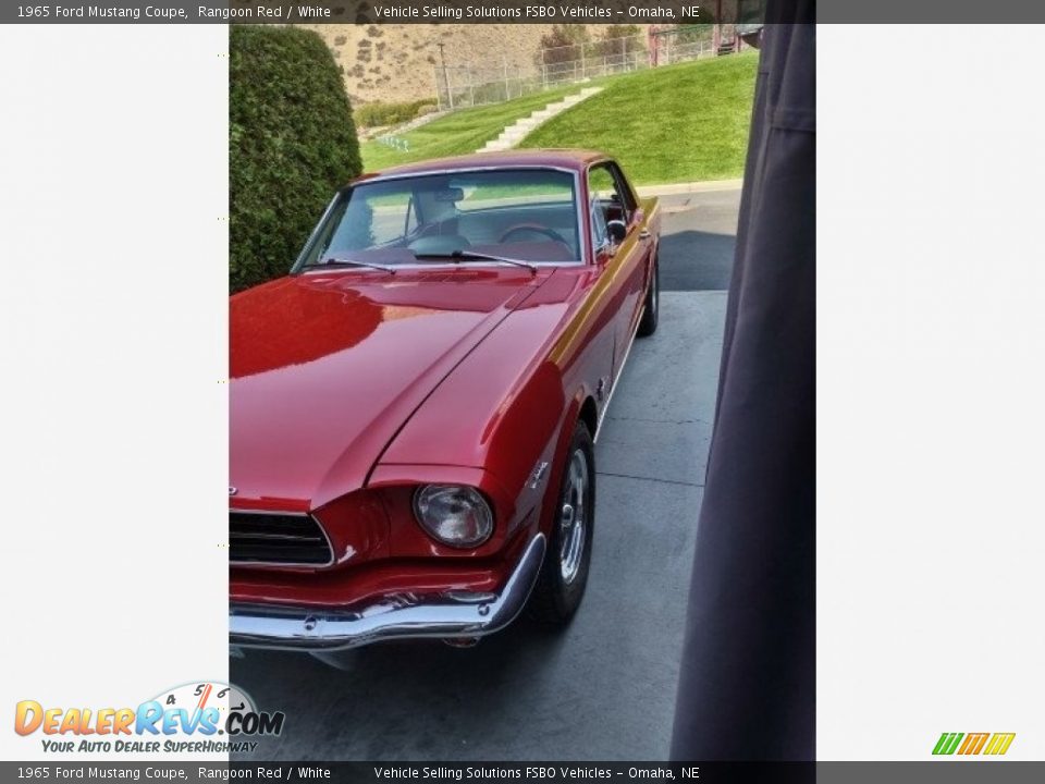 1965 Ford Mustang Coupe Rangoon Red / White Photo #9