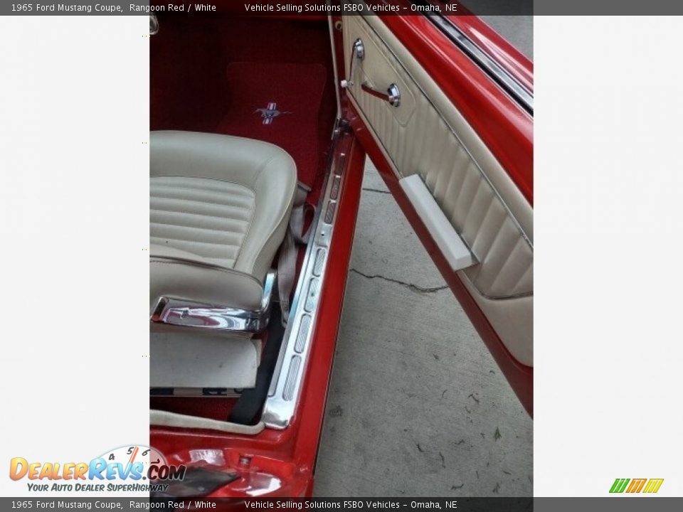 1965 Ford Mustang Coupe Rangoon Red / White Photo #12