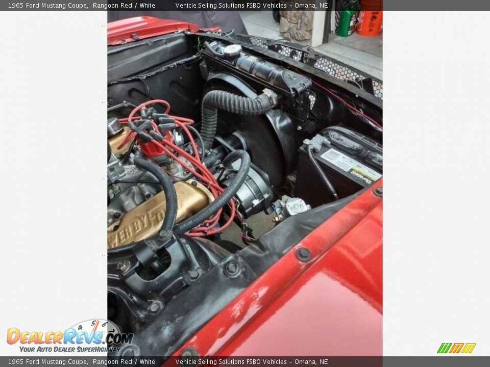 1965 Ford Mustang Coupe Rangoon Red / White Photo #15