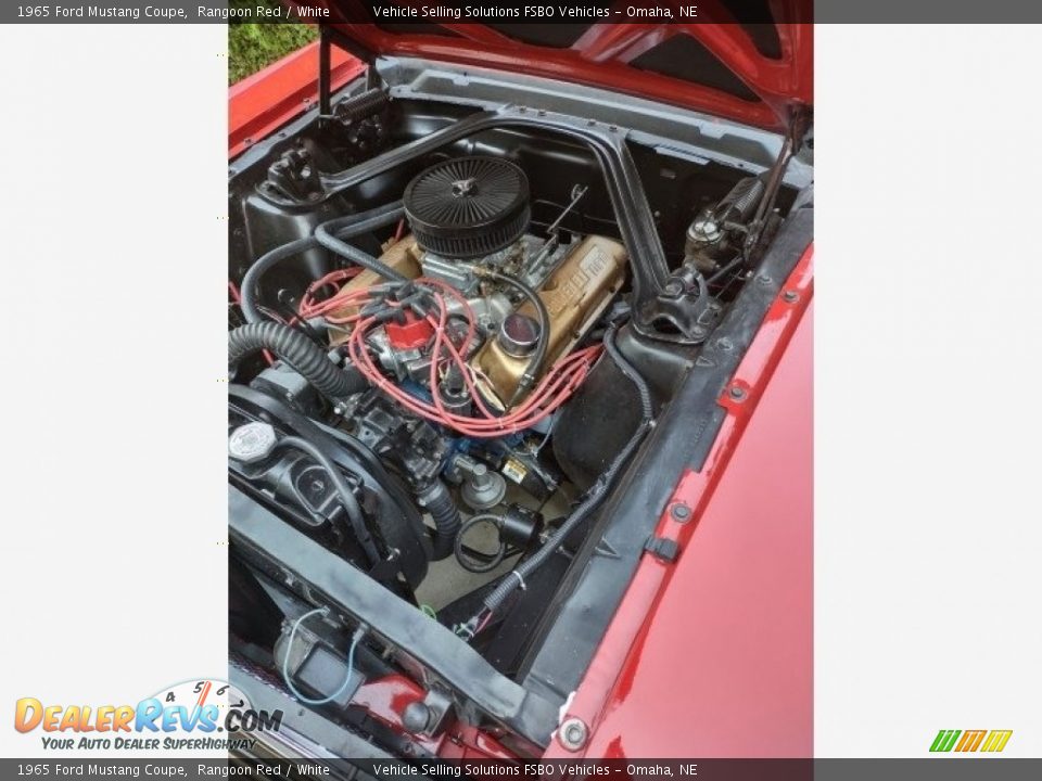 1965 Ford Mustang Coupe Rangoon Red / White Photo #16