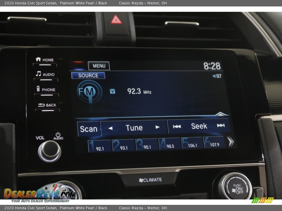 2020 Honda Civic Sport Sedan Platinum White Pearl / Black Photo #10