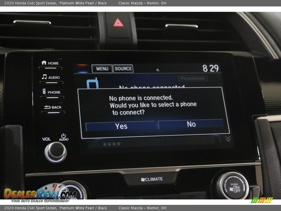 2020 Honda Civic Sport Sedan Platinum White Pearl / Black Photo #11