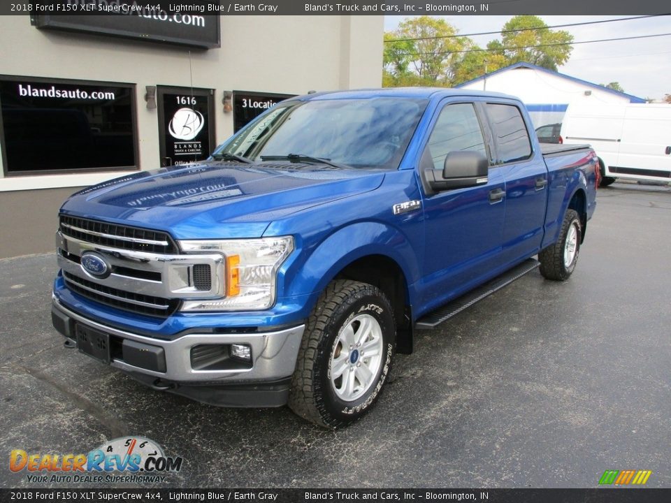 2018 Ford F150 XLT SuperCrew 4x4 Lightning Blue / Earth Gray Photo #2