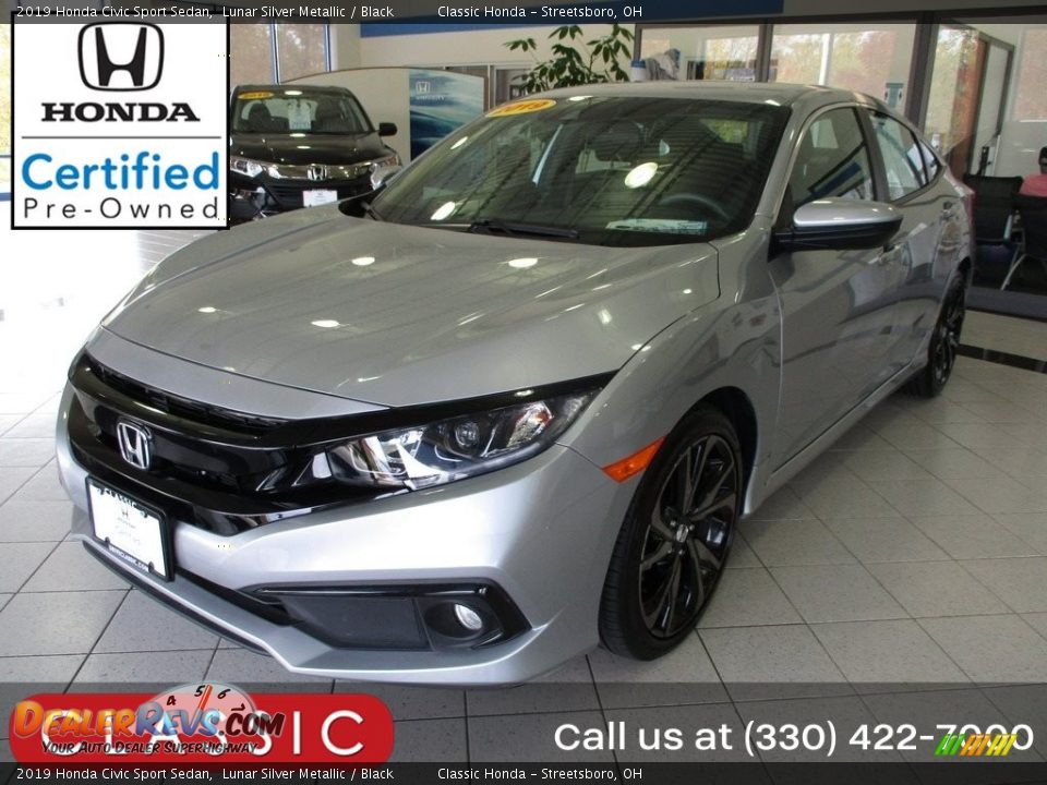 2019 Honda Civic Sport Sedan Lunar Silver Metallic / Black Photo #1
