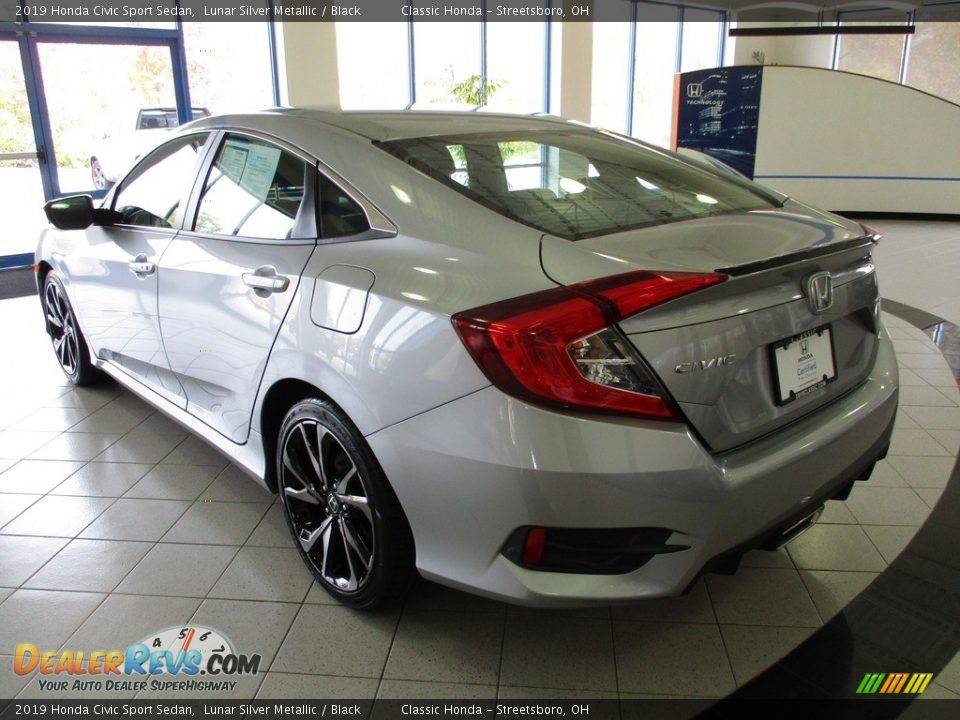 2019 Honda Civic Sport Sedan Lunar Silver Metallic / Black Photo #9