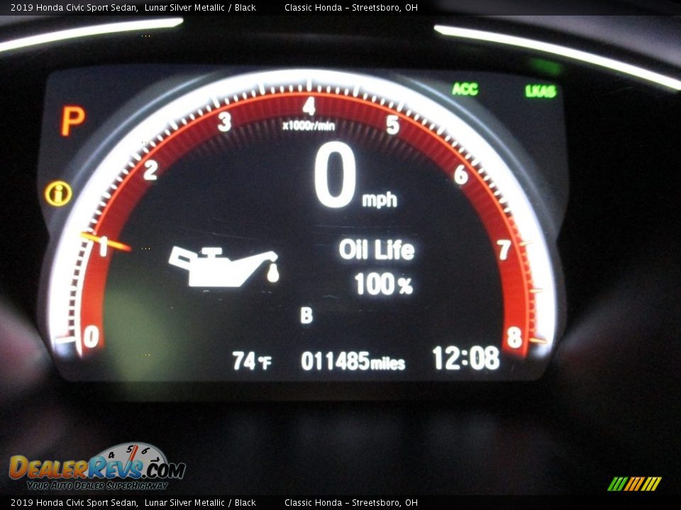 2019 Honda Civic Sport Sedan Lunar Silver Metallic / Black Photo #32