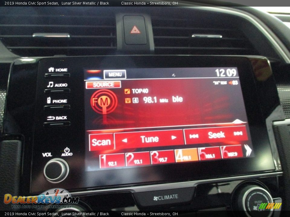 2019 Honda Civic Sport Sedan Lunar Silver Metallic / Black Photo #35