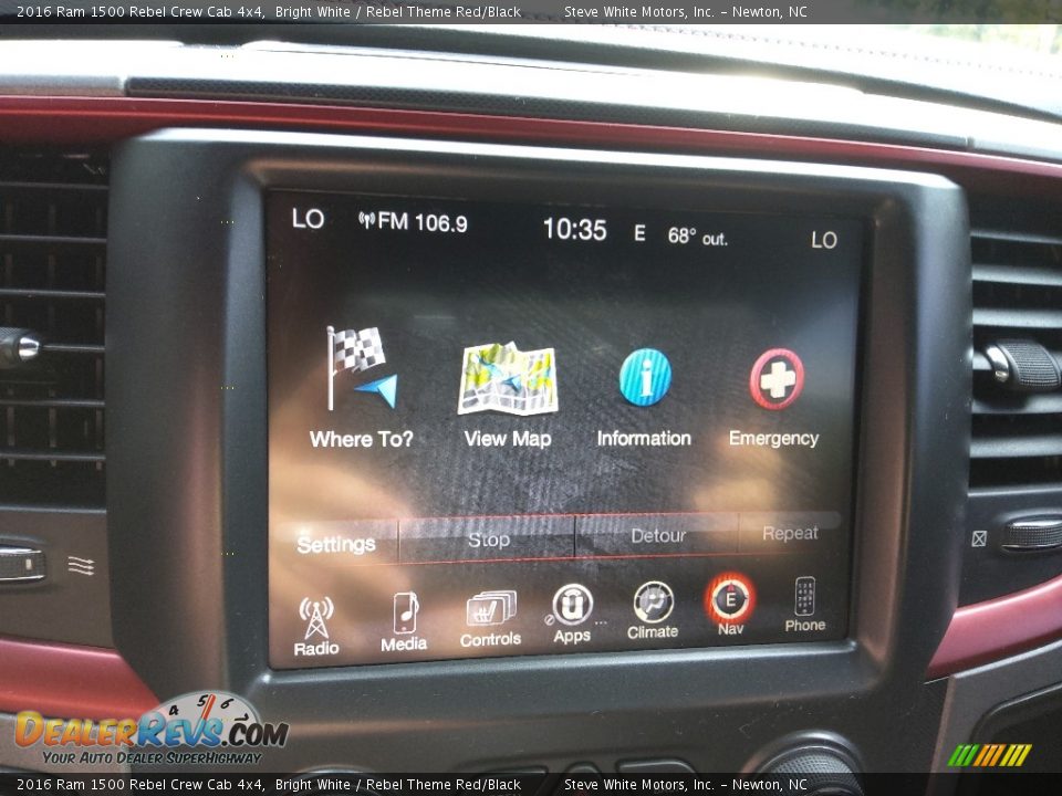 2016 Ram 1500 Rebel Crew Cab 4x4 Bright White / Rebel Theme Red/Black Photo #33